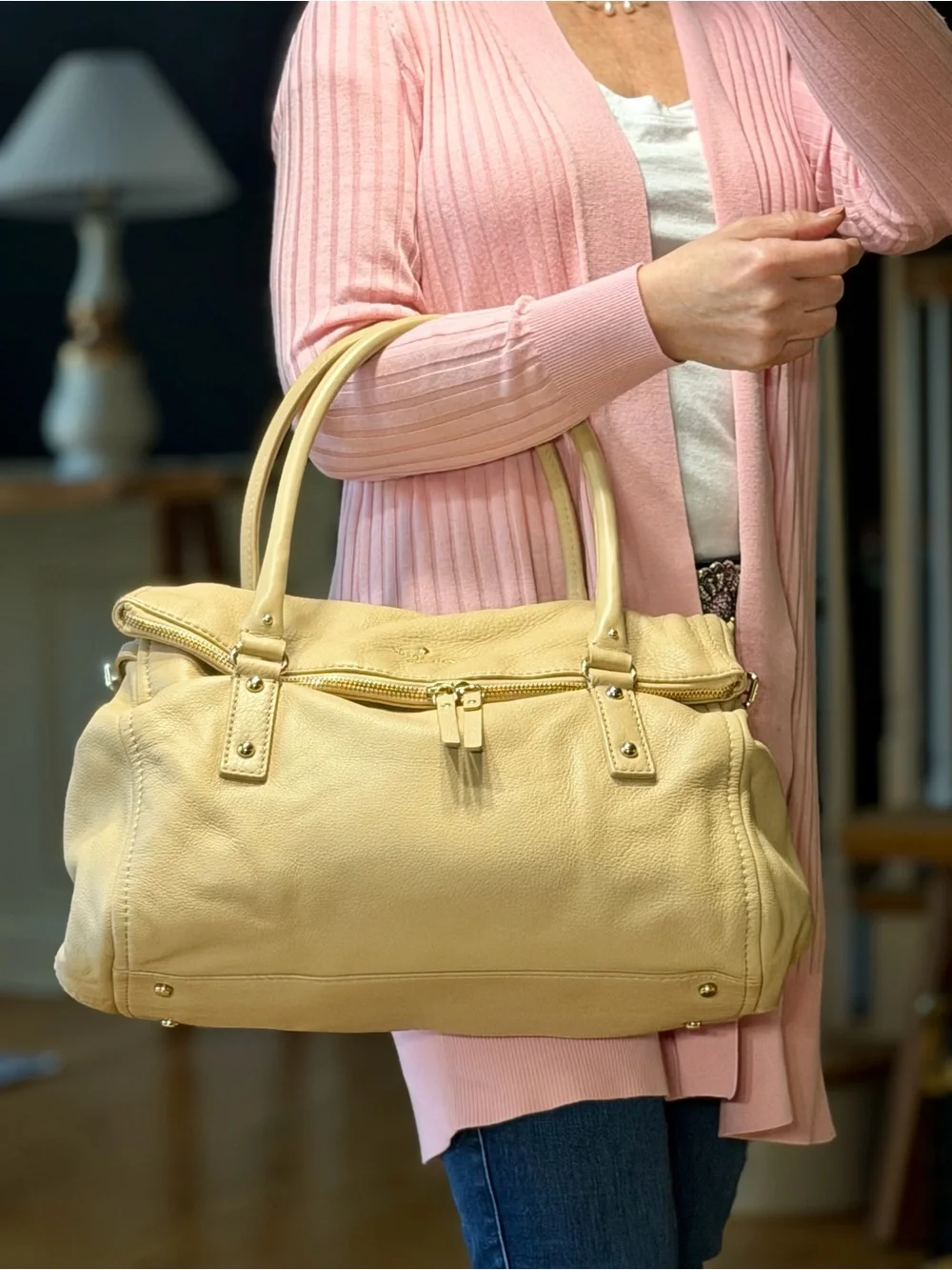 Kate Spade Old Money 2010’s Cobble Hill Leslie Slouchy Pebbled Leather Bag EUC